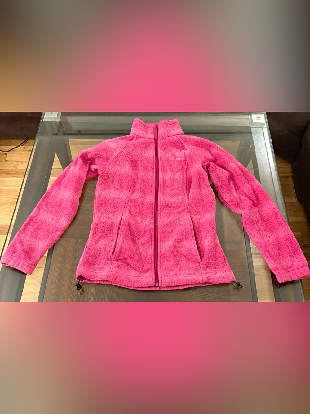 Women’s Hot Pink Fleece Zip-Up Jacket size S